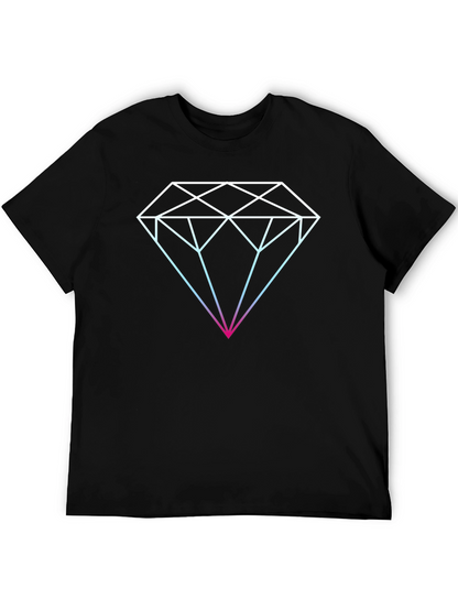 Geometric Diamond Graphic T-Shirt - Mens Black Tee