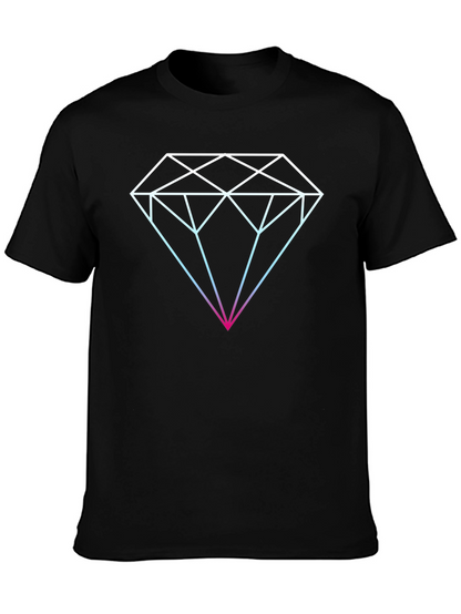 Geometric Diamond Graphic T-Shirt - Mens Black Tee