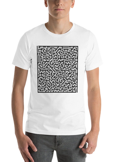 Maze Graphic Print Tee - Black Casual Style