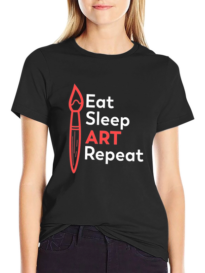 Eat Sleep Art Repeat Graphic Tee - Artist T-Shirt