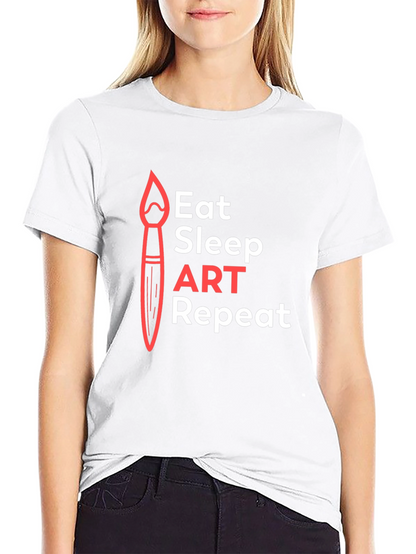 Eat Sleep Art Repeat Graphic Tee - Artist T-Shirt