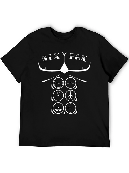 Pilot Six Pax T-Shirt - Aviation Instrument Panel Design