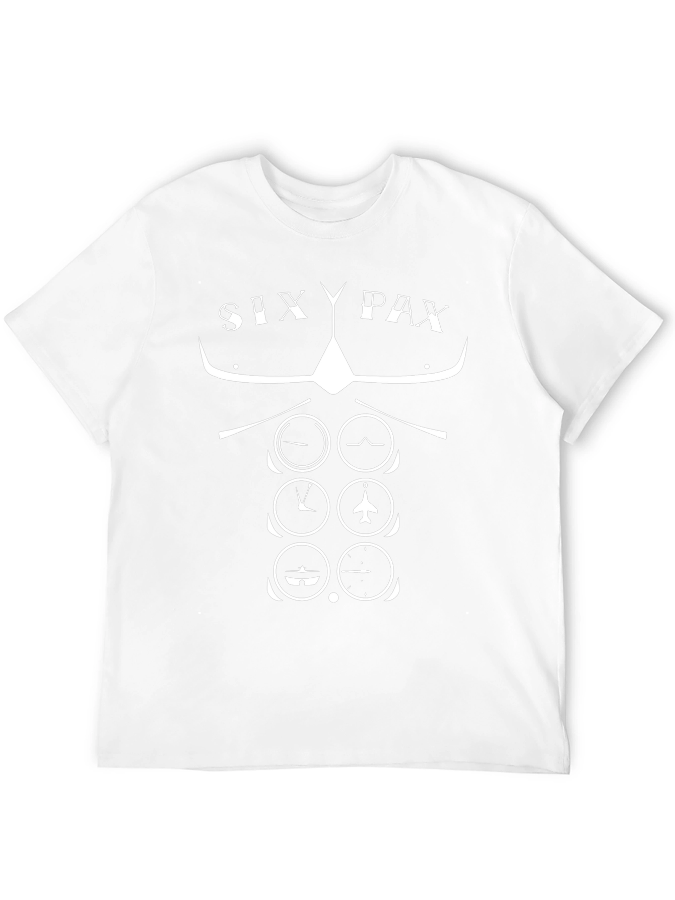 Pilot Six Pax T-Shirt - Aviation Instrument Panel Design