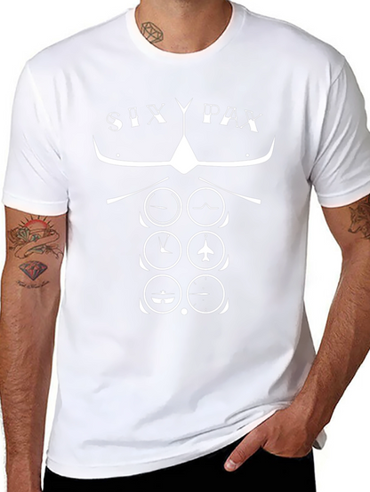 Pilot Six Pax T-Shirt - Aviation Instrument Panel Design