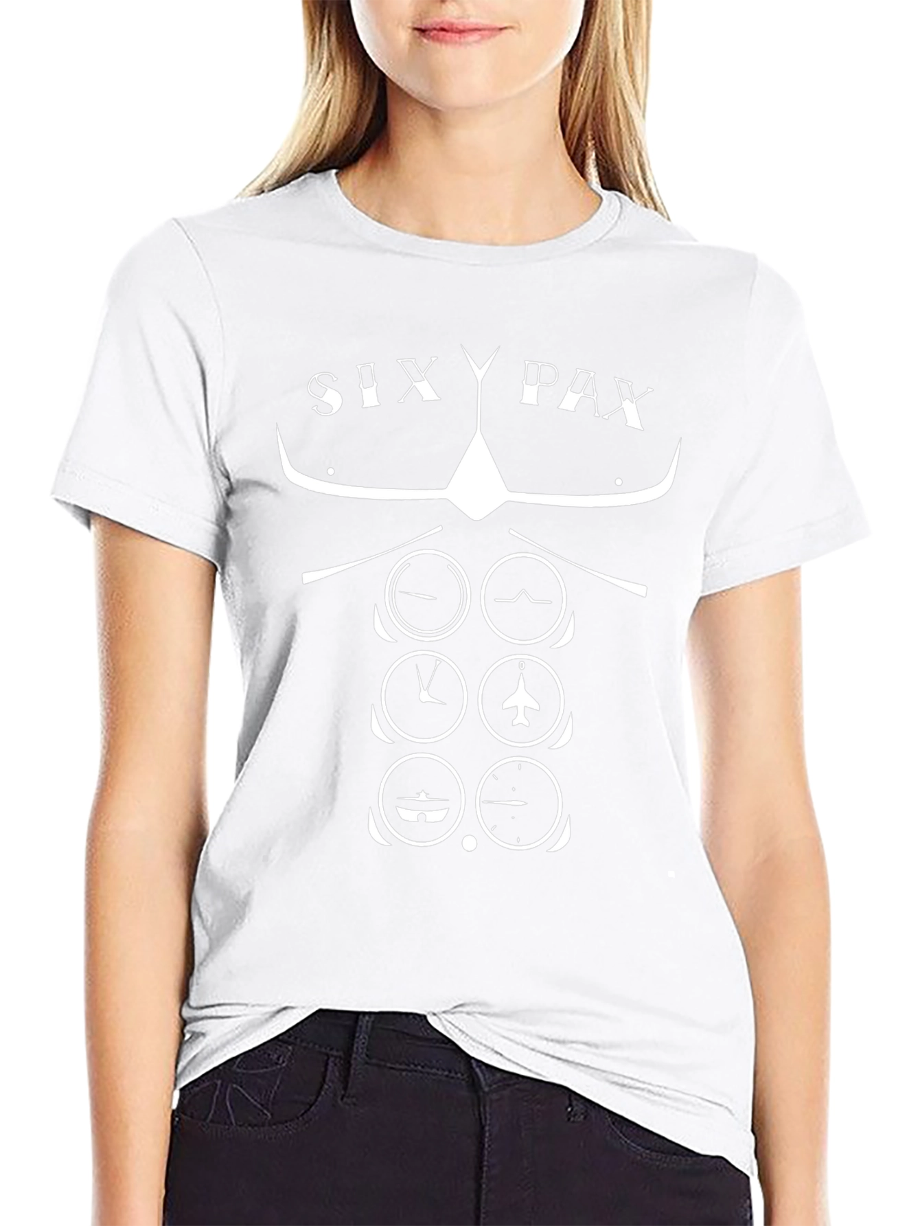 Pilot Six Pax T-Shirt - Aviation Instrument Panel Design