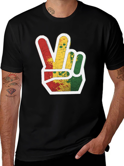 Rasta Peace Sign Graphic Tee