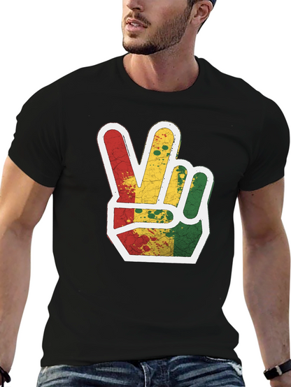 Rasta Peace Sign Graphic Tee