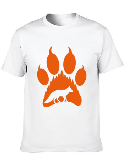 Fox Paw Print Graphic Tee - Nature Inspired