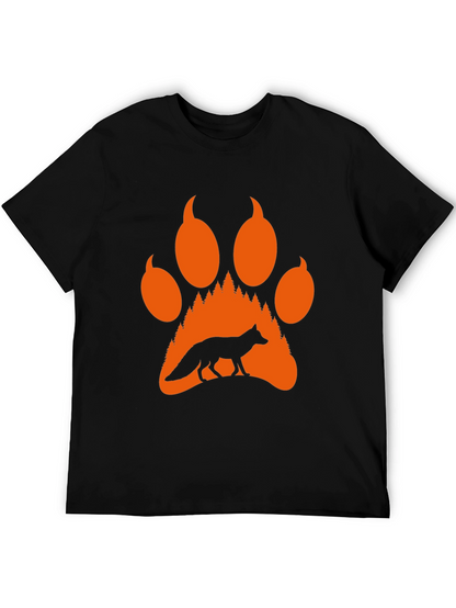 Fox Paw Print Graphic Tee - Nature Inspired