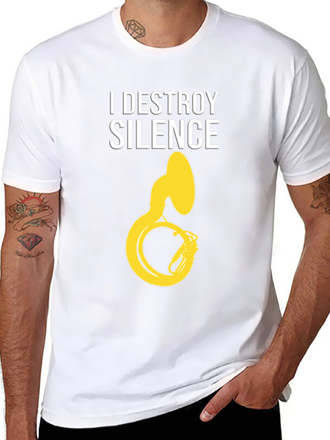 I Destroy Silence Tuba Graphic Tee - Black