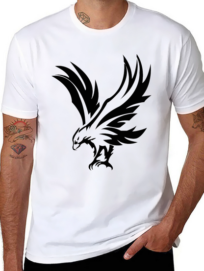 Mens Black Eagle Graphic T-Shirt