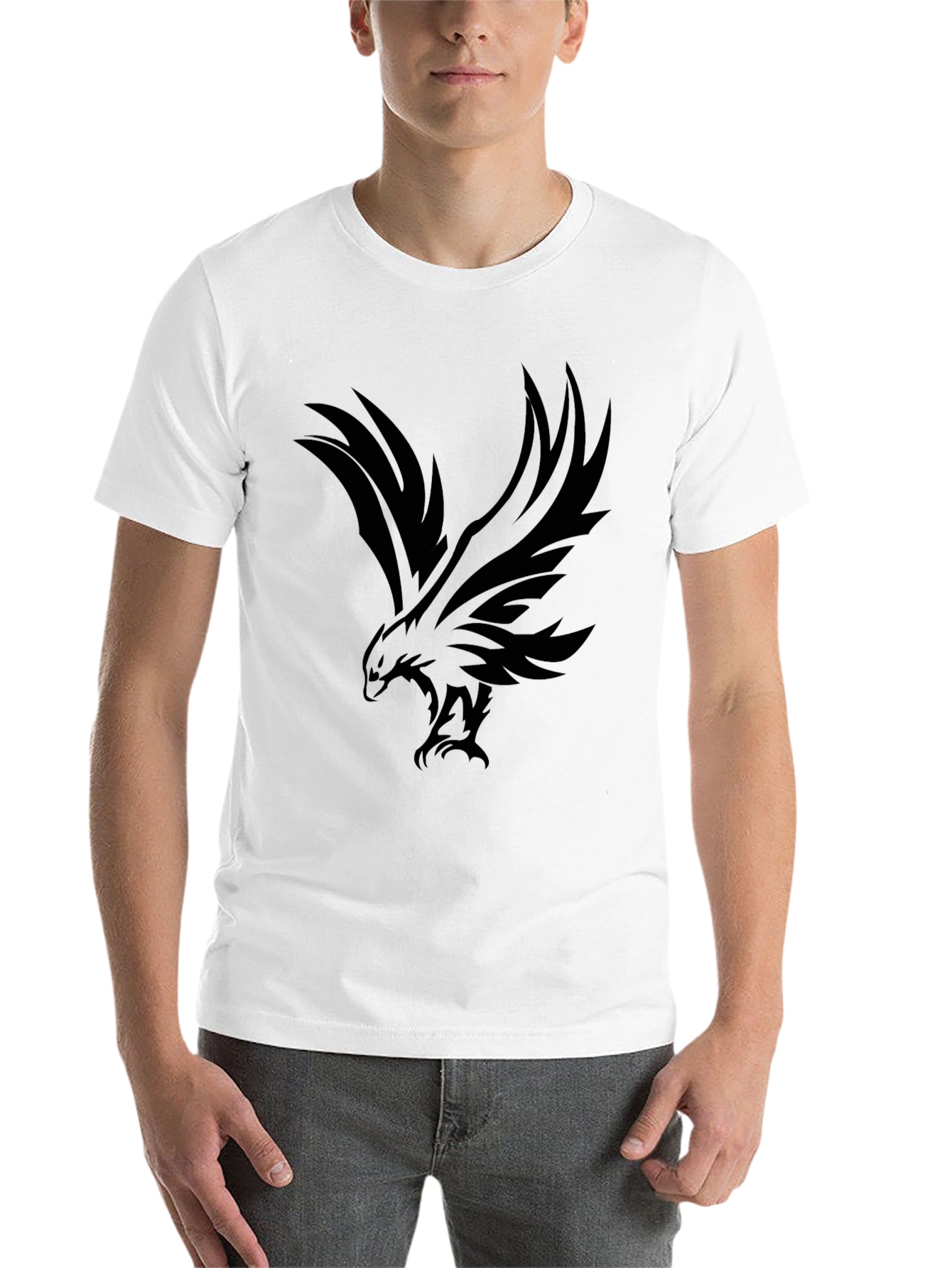 Mens Black Eagle Graphic T-Shirt