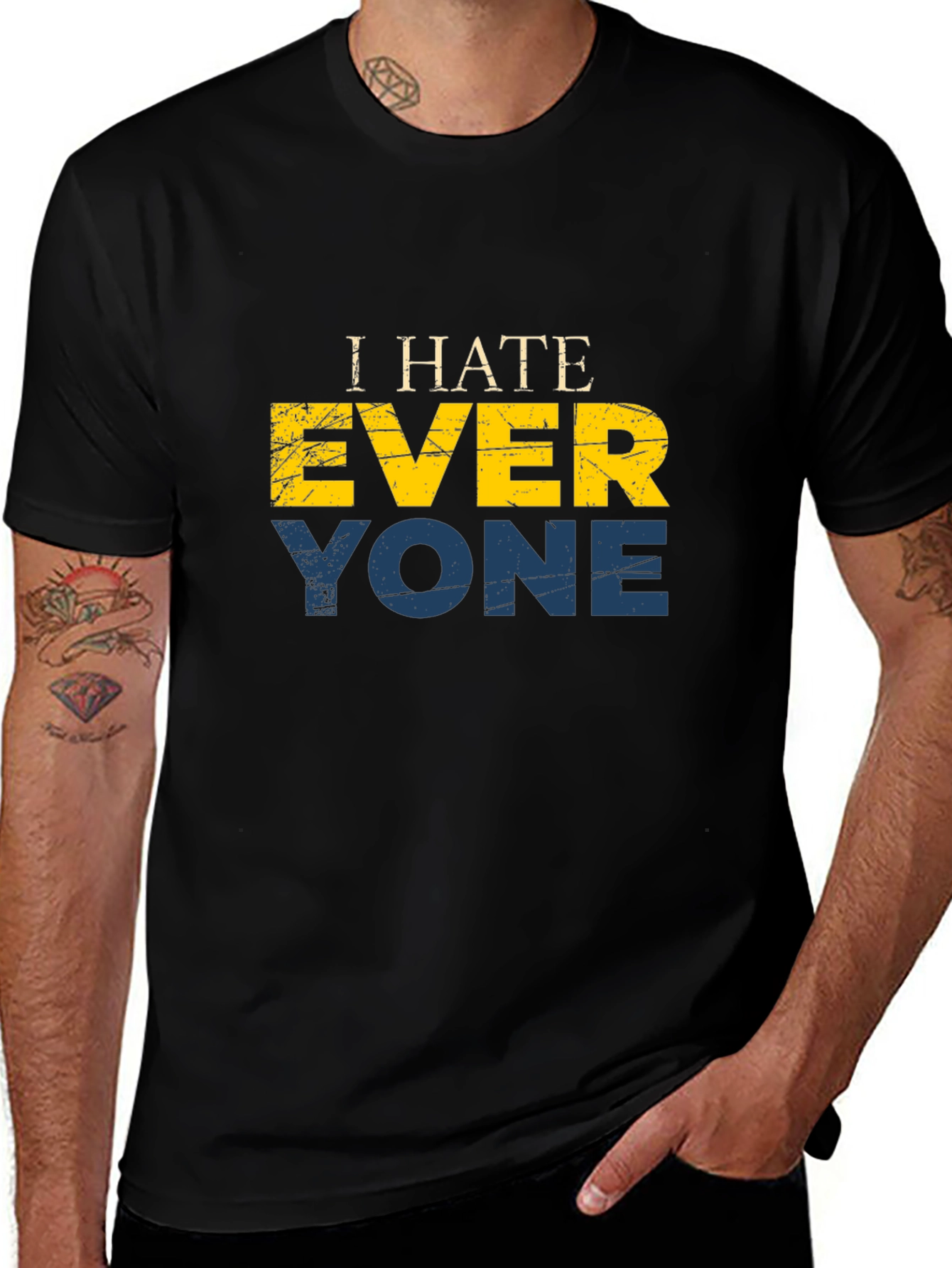 I Hate Everyone Graphic T-Shirt - Black
