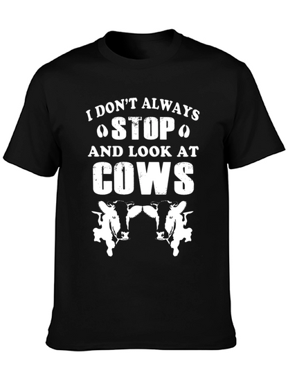 Funny Cow Lover Graphic T-Shirt - Black