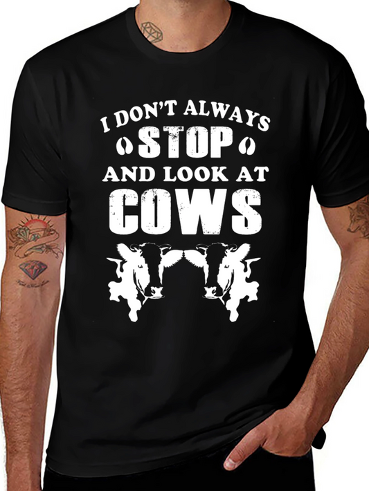 Funny Cow Lover Graphic T-Shirt - Black