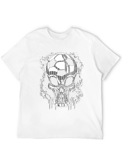 Soccer Skull Graphic Tee - Black Short Sleeve