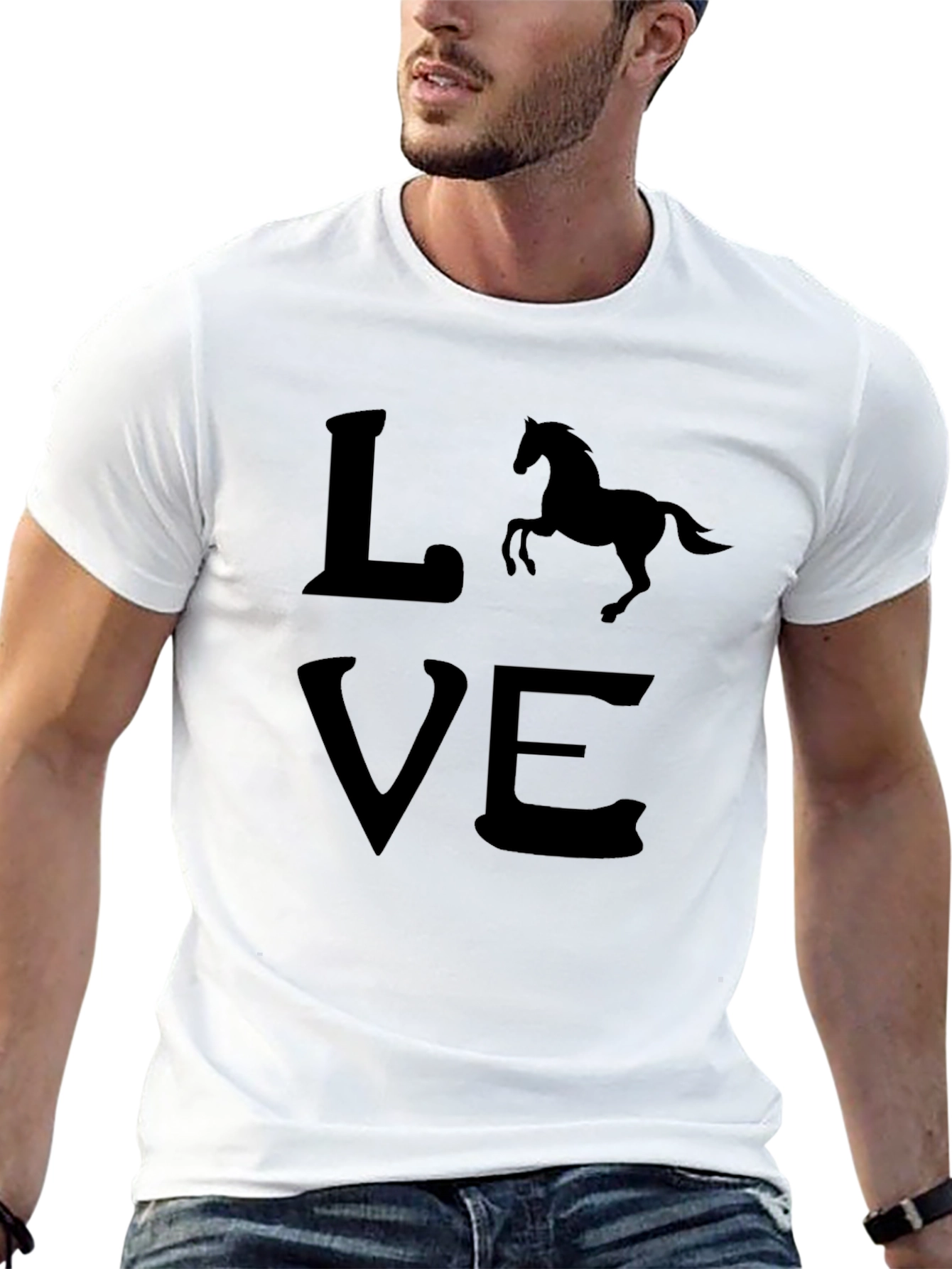 Horse Love Black T-Shirt - Equestrian Style