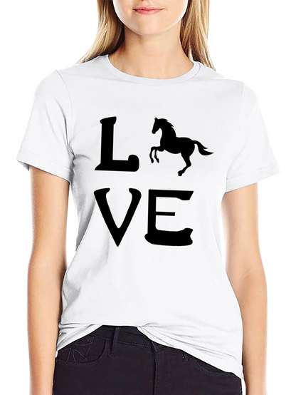 Horse Love Black T-Shirt - Equestrian Style