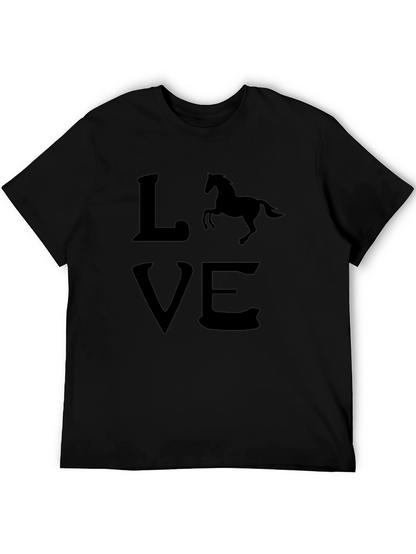Horse Love Black T-Shirt - Equestrian Style