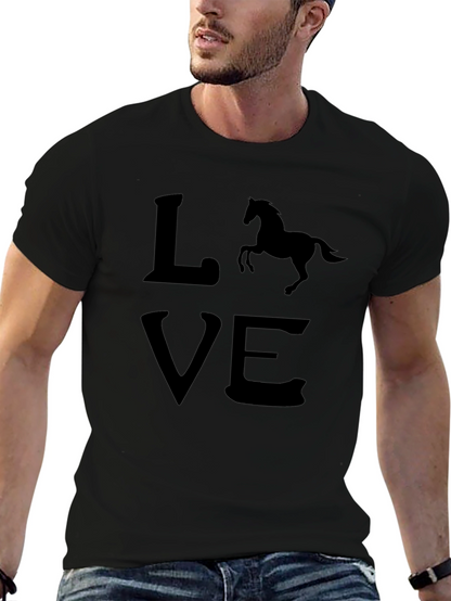 Horse Love Black T-Shirt - Equestrian Style