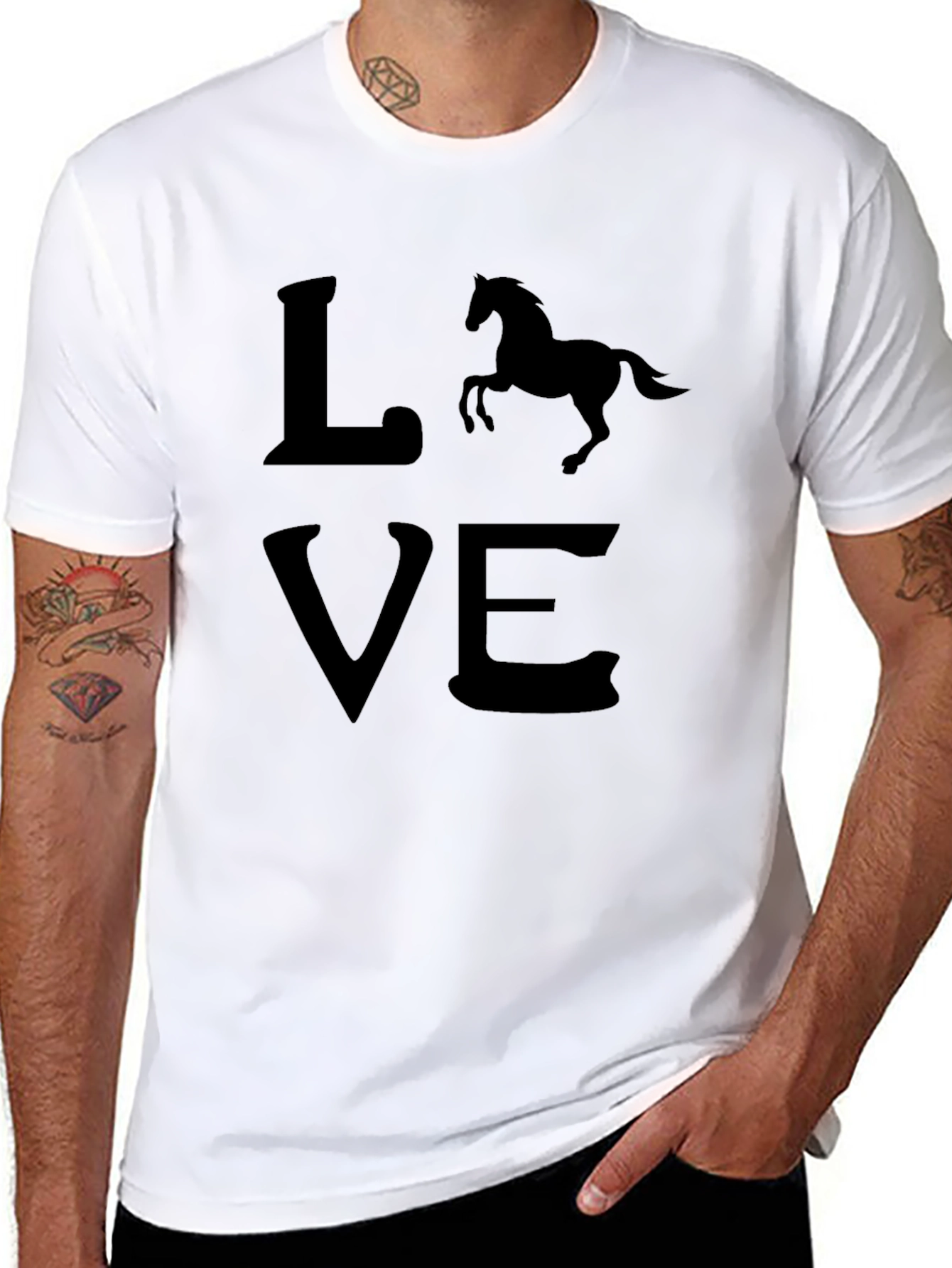 Horse Love Black T-Shirt - Equestrian Style