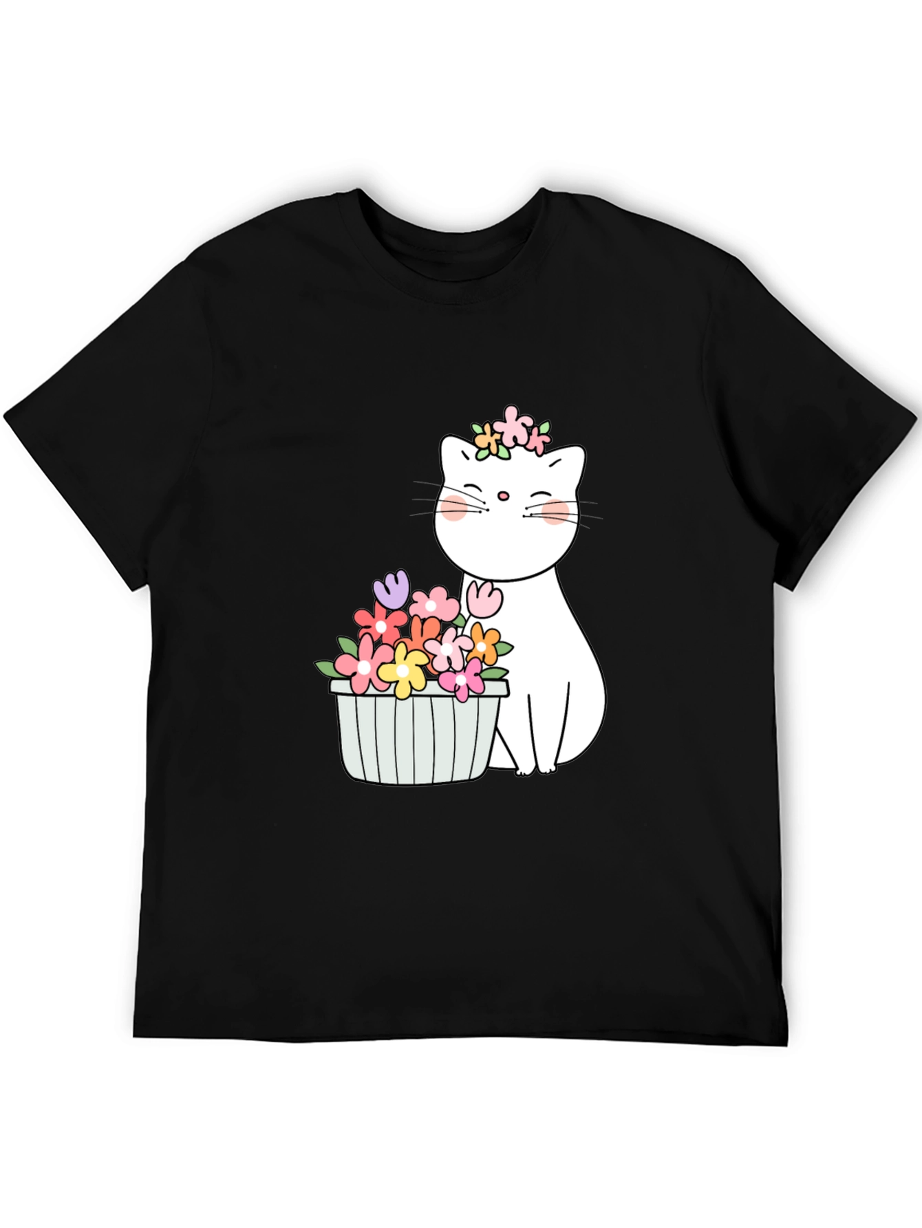 Floral Cat Graphic T-Shirt