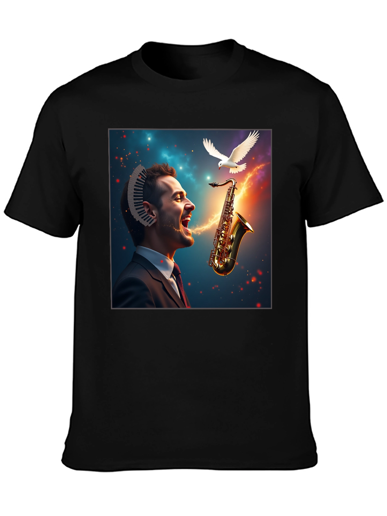 Musical Mind T-Shirt - Artistic Saxophone Design
