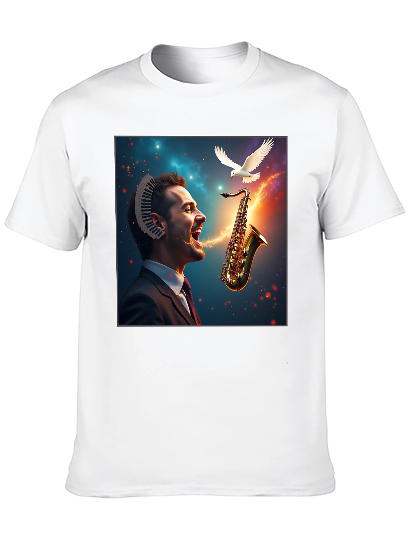Musical Mind T-Shirt - Artistic Saxophone Design