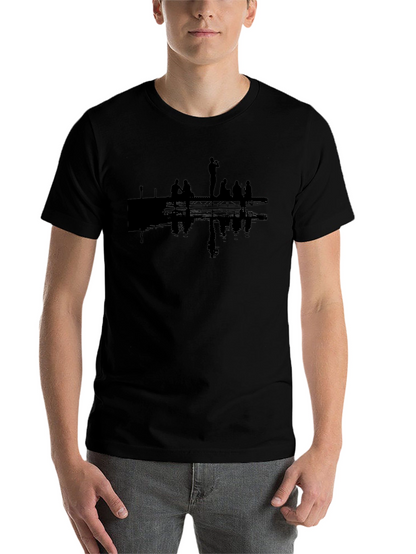 Silhouette Dock Scene Graphic Tee - Black