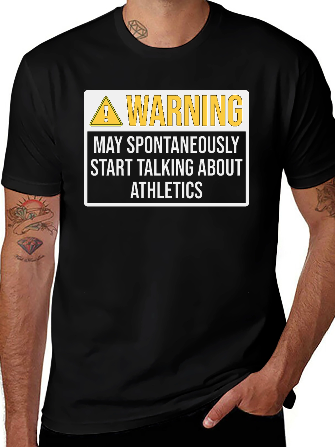 Warning May Spontaneously Start Talking About Athletics T-Shirt