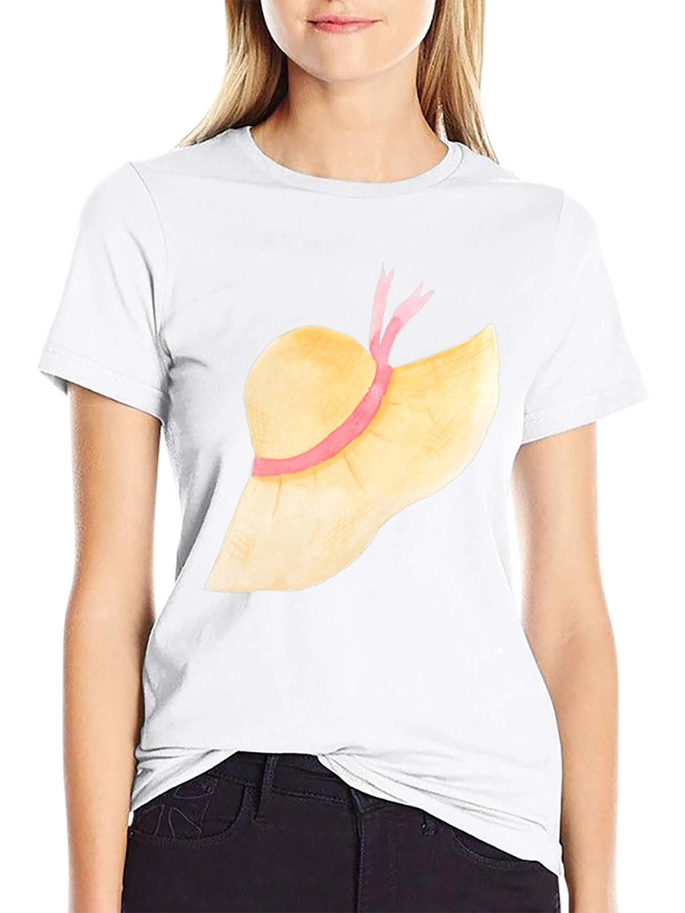 Sun Hat Graphic Tee - Stylish Summer T-Shirt