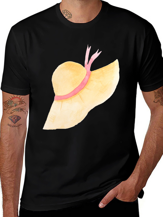 Sun Hat Graphic Tee - Stylish Summer T-Shirt