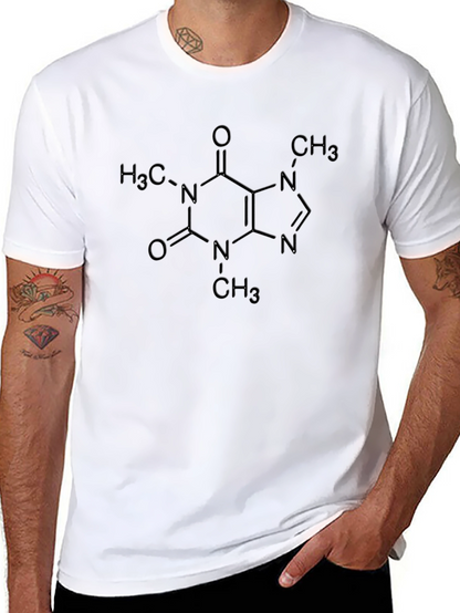 Caffeine Molecule T-Shirt - Science Geek Tee