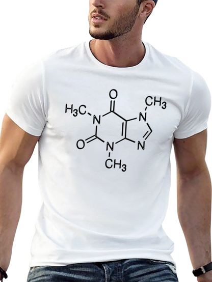Caffeine Molecule T-Shirt - Science Geek Tee