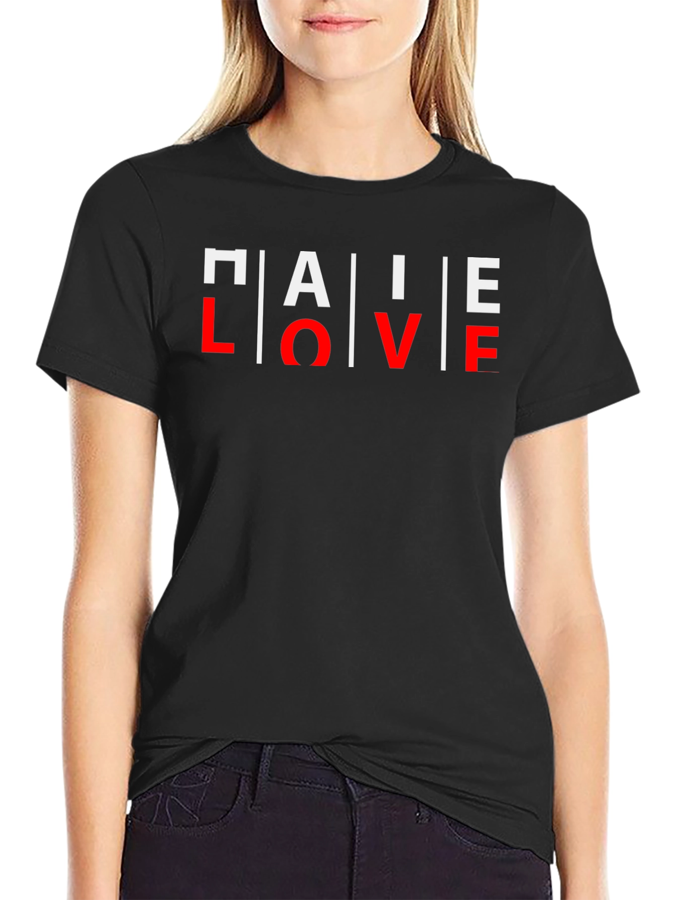 PALE LOVE Graphic Print Mens Black T-Shirt