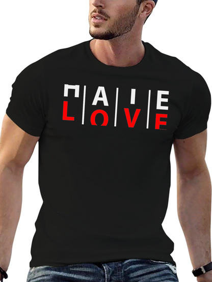 PALE LOVE Graphic Print Mens Black T-Shirt