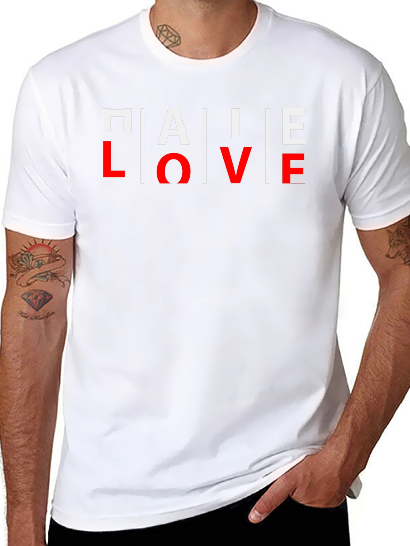 PALE LOVE Graphic Print Mens Black T-Shirt