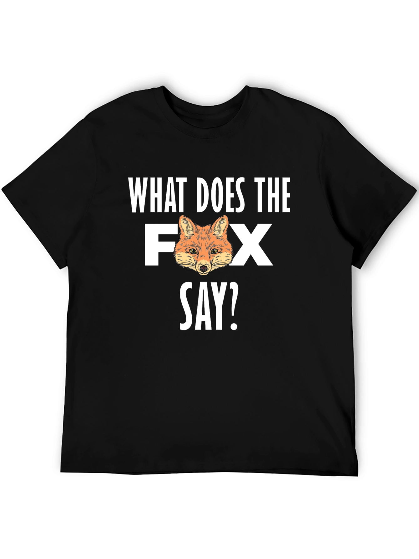 What Does the Fox Say? Mens Black Graphic T-Shirt