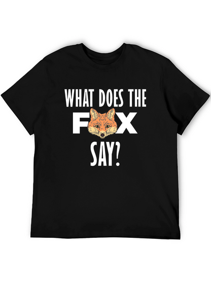 What Does the Fox Say? Mens Black Graphic T-Shirt