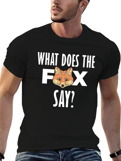 What Does the Fox Say? Mens Black Graphic T-Shirt