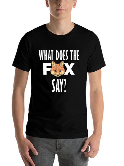 What Does the Fox Say? Mens Black Graphic T-Shirt