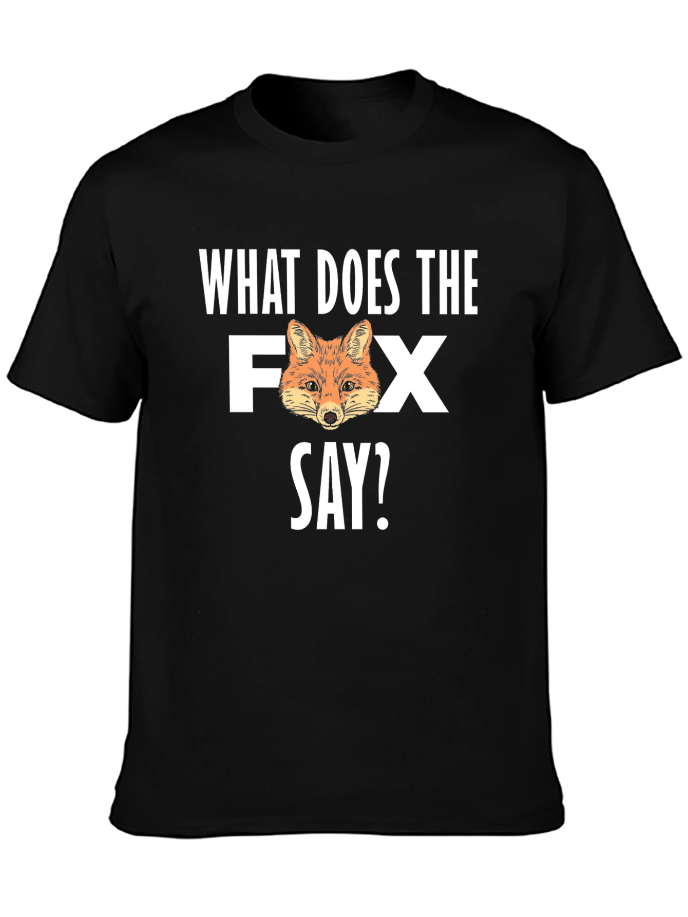 What Does the Fox Say? Mens Black Graphic T-Shirt
