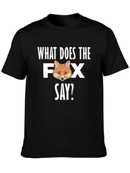 What Does the Fox Say? Mens Black Graphic T-Shirt