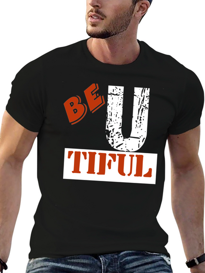 Be-U-Tiful Graphic Tee - Black Cotton T-Shirt