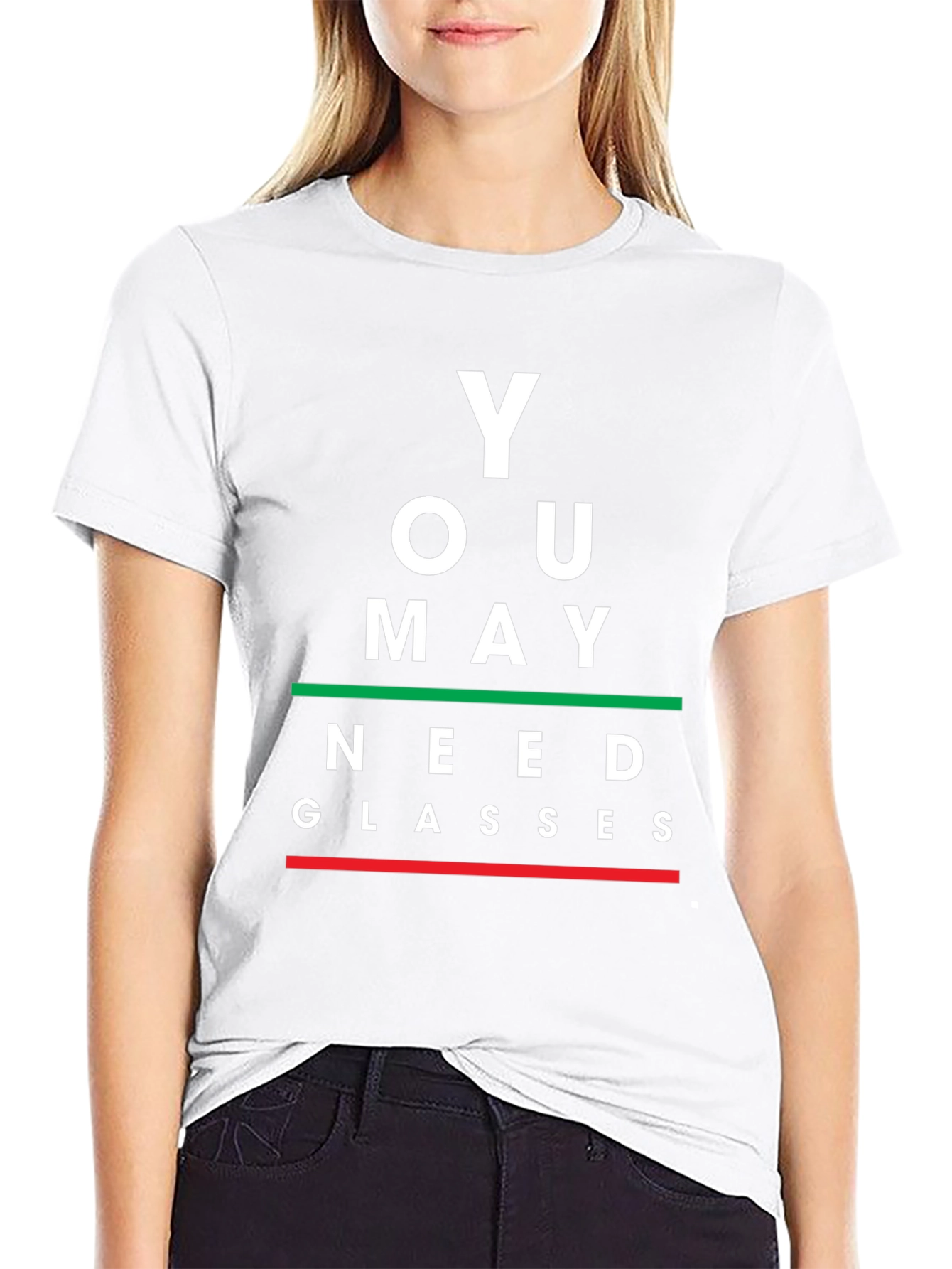 You May Need Glasses Black Graphic Tee