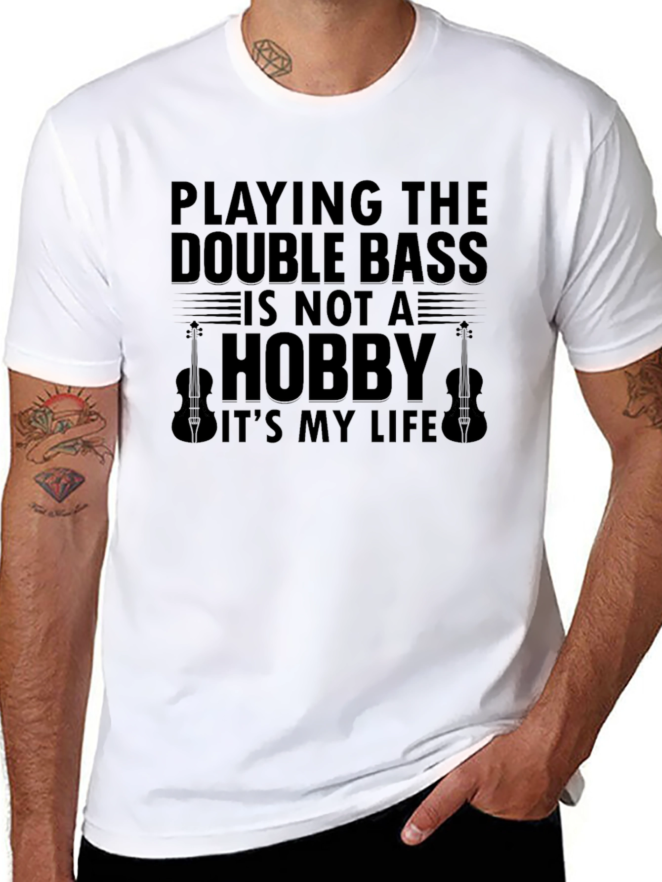 Double Bass is My Life T-Shirt - Musician Tee
