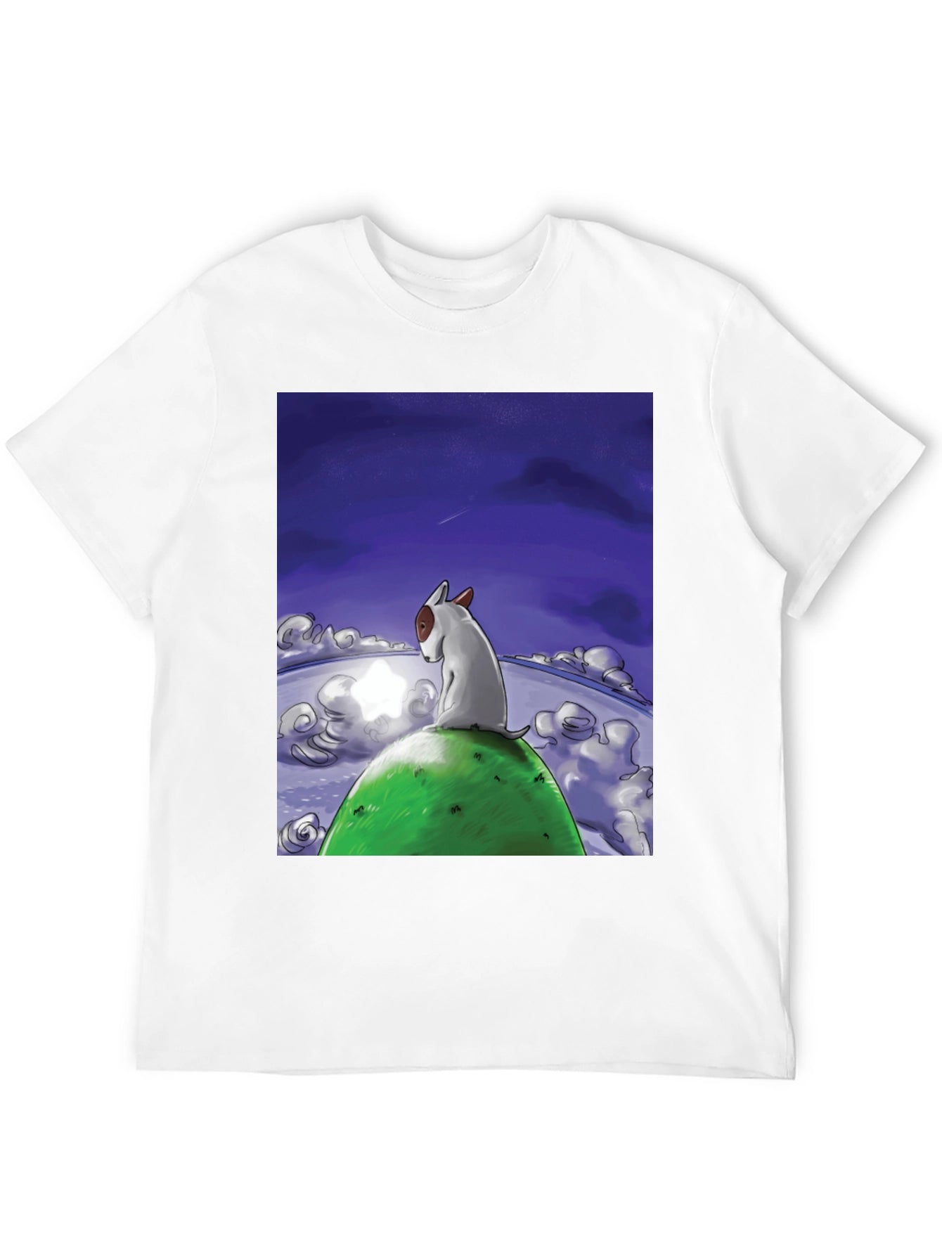 Dog Stargazing Tee - Bull Terrier Graphic Print