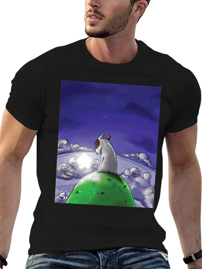 Dog Stargazing Tee - Bull Terrier Graphic Print