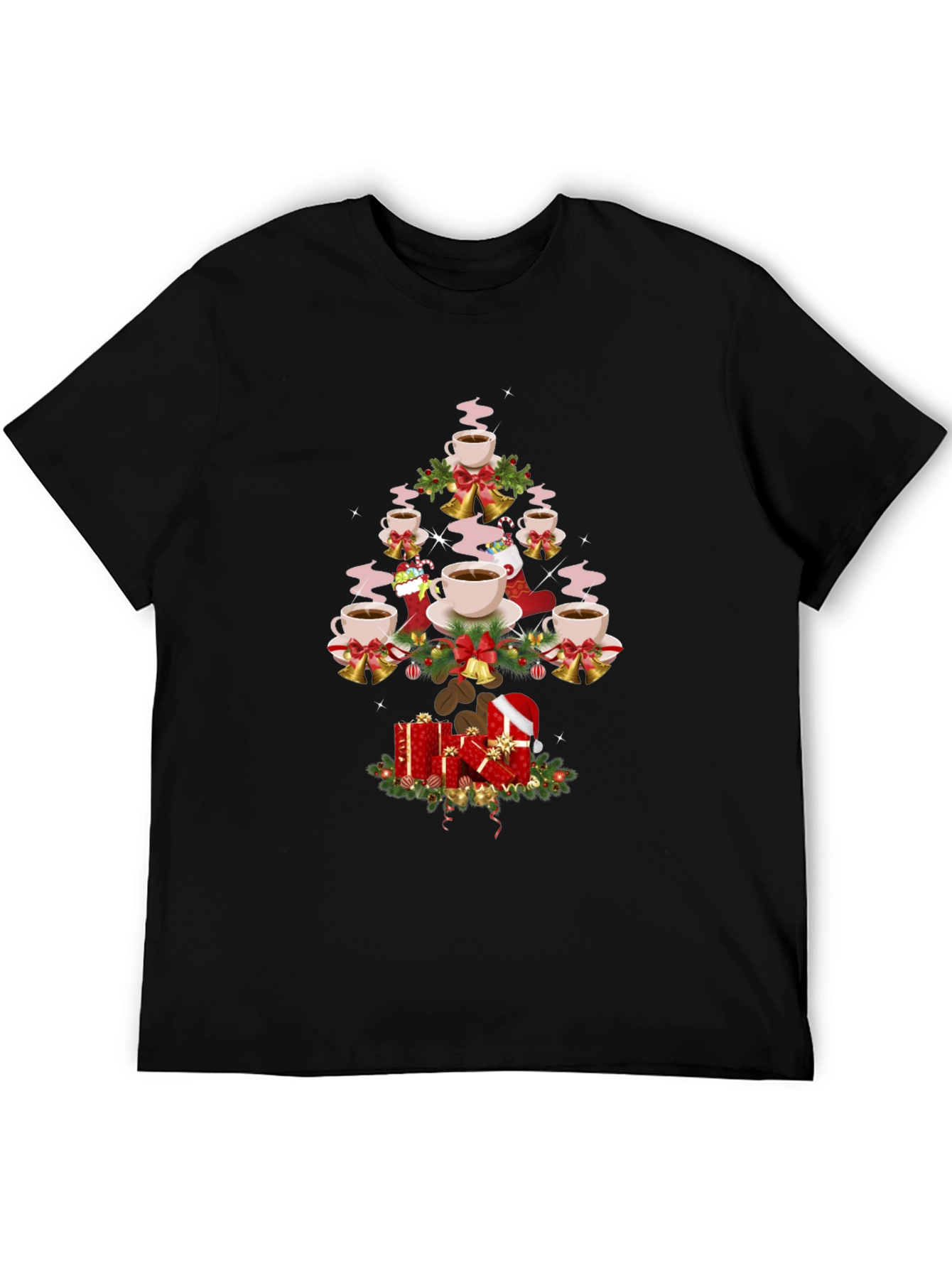 Coffee Christmas Tree Graphic T-Shirt