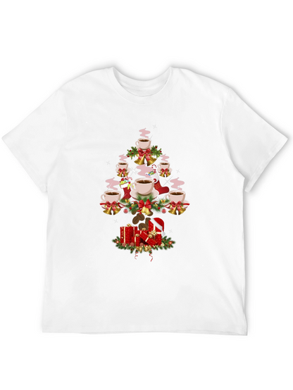 Coffee Christmas Tree Graphic T-Shirt